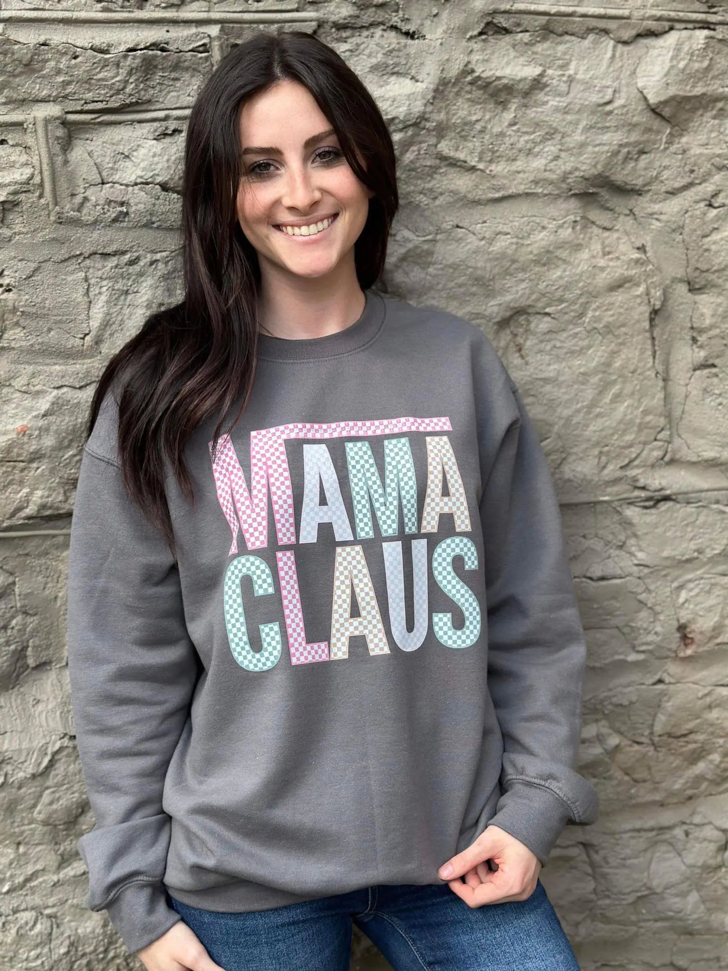 Checkered Mama Claus Sweatshirt