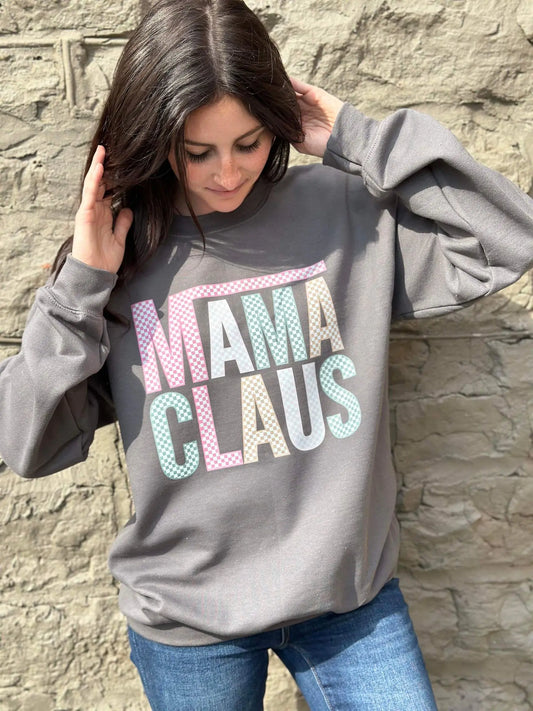 Checkered Mama Claus Sweatshirt